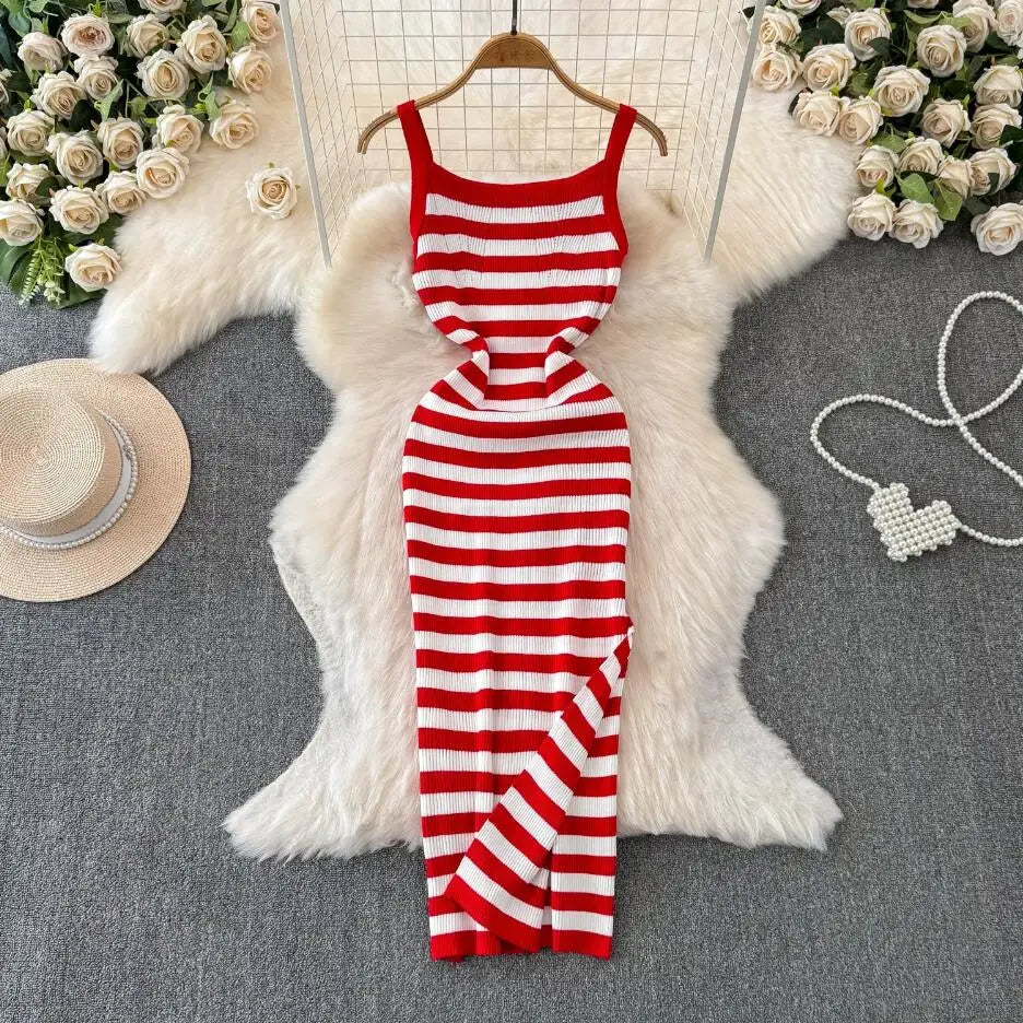 blue dress for baby girl Black & White Stripe Bodycon Dress - Party Dresses main image 1