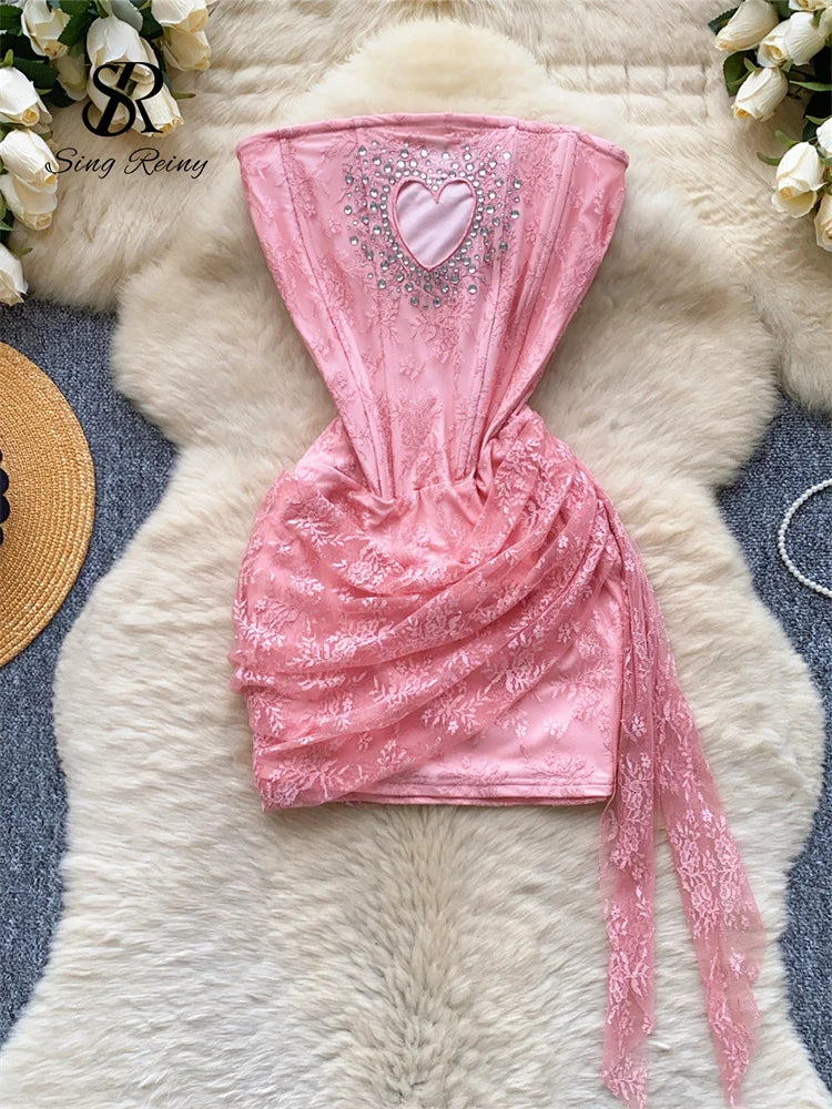 heart lace dress Preston Lace Heart Cutout Mini Dress
