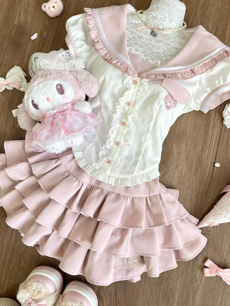 kawaii lace dress Off-Shoulder Dark Kawaii Lace Dress + Neck Ring  Belchic