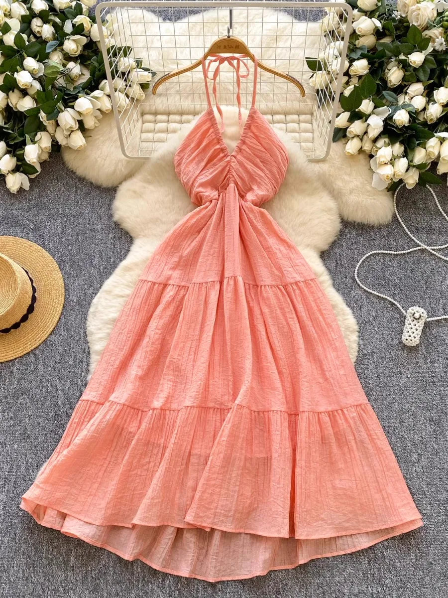 peach backless maxi dress Peach Showstopper Plunge Maxi Dress