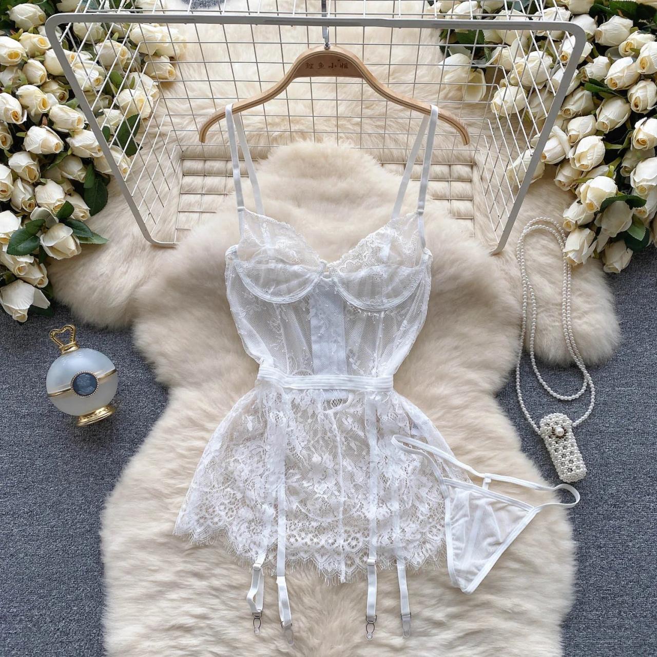 lace teddy dress Plus Size Lace Teddy and Overskirt, Plus Size Red Lace Lingerie Teddy and  Skirt  3wishes.com