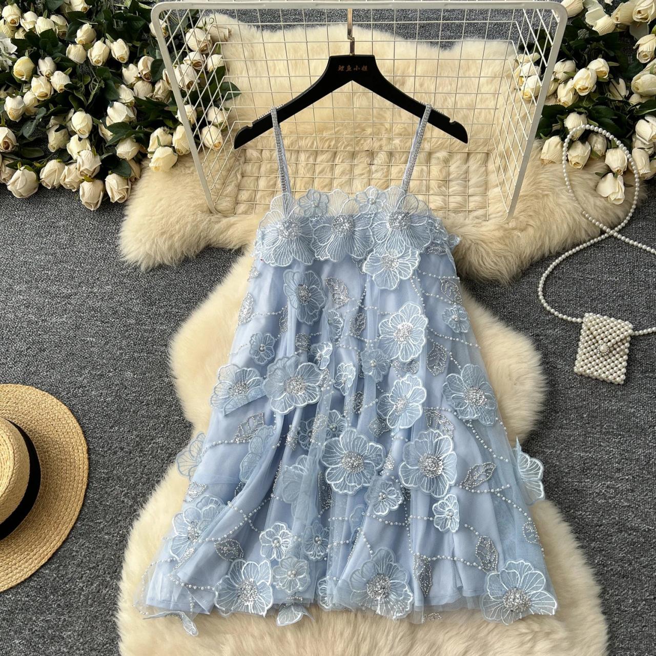 blue shimmer prom dress Backless Fishtail Floral Strappy Maxi Dress Green / XL by Blue Zone Planet