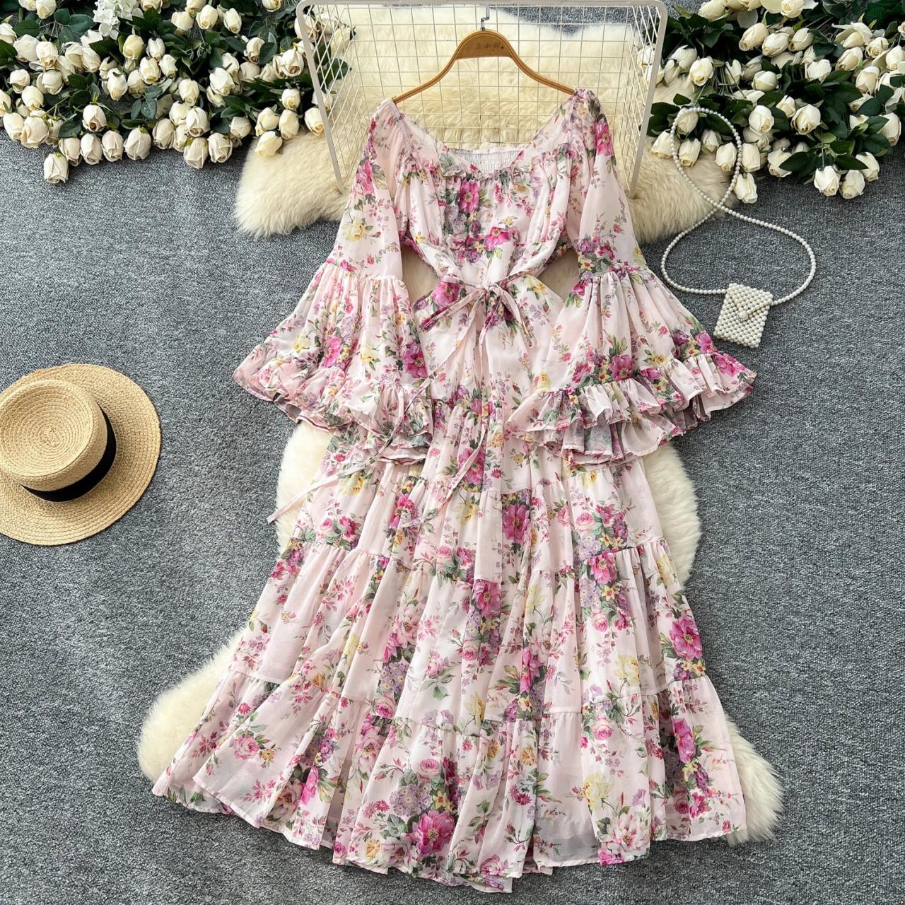 bodycon lace dress long sleeve Love Me Pink Lace Long Sleeve Mini Dress - US 8 main image 1