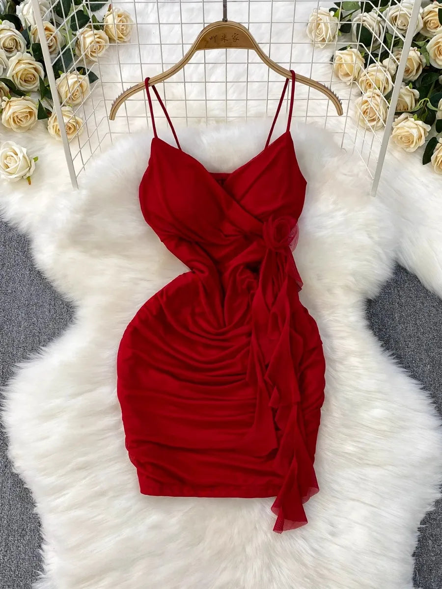 ruched bodycon dress red With Spaghetti Straps on Luulla basque waist All in Favor Women's Color:Custom Color(Add Your Color On ”Order special instructions“ ） Model is wearing 1XL