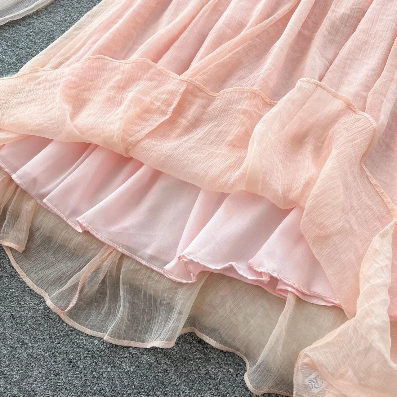 white christmas dresses Santiago Cut-Out Ruffle Maxi Dress Blush– Selfie Leslie main image 1