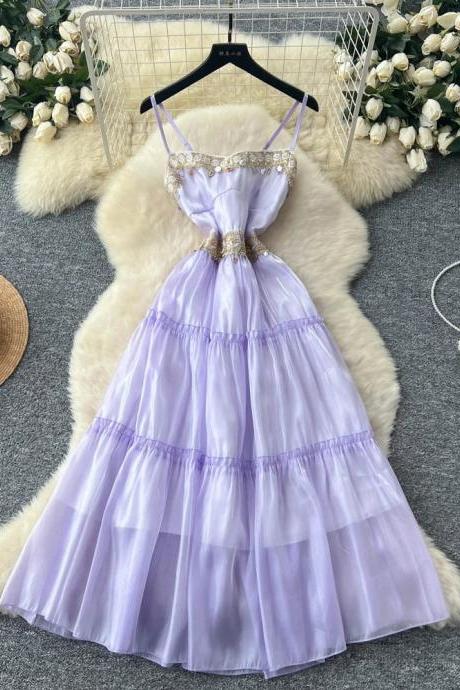 lavender lace maxi dress Farida Purple Lace Maxi Dress - US 12